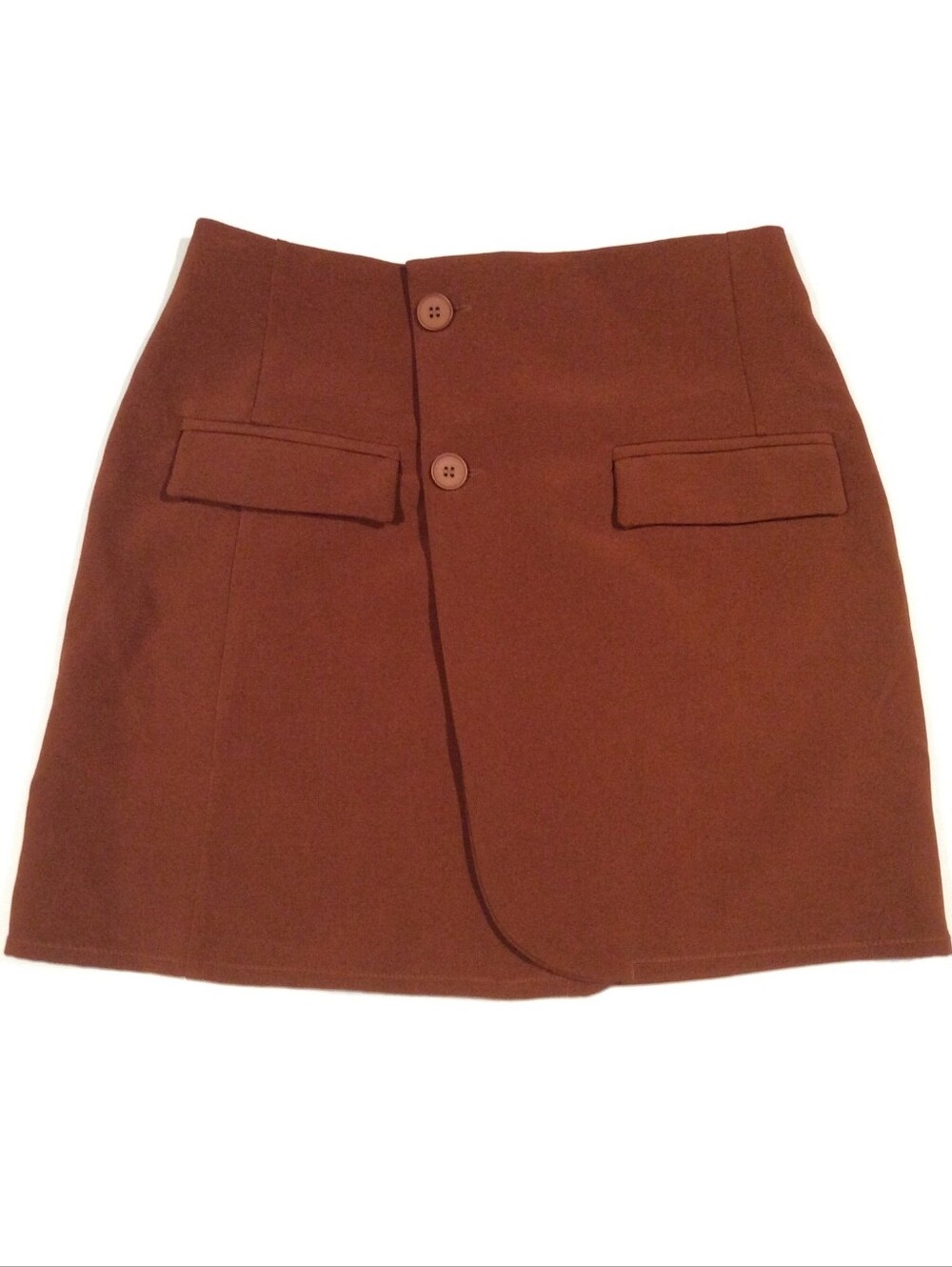 Nasty Gal Chocolate Brown Keep Up The Good Work Asymmetric Mini Skirt